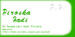 piroska hadi business card